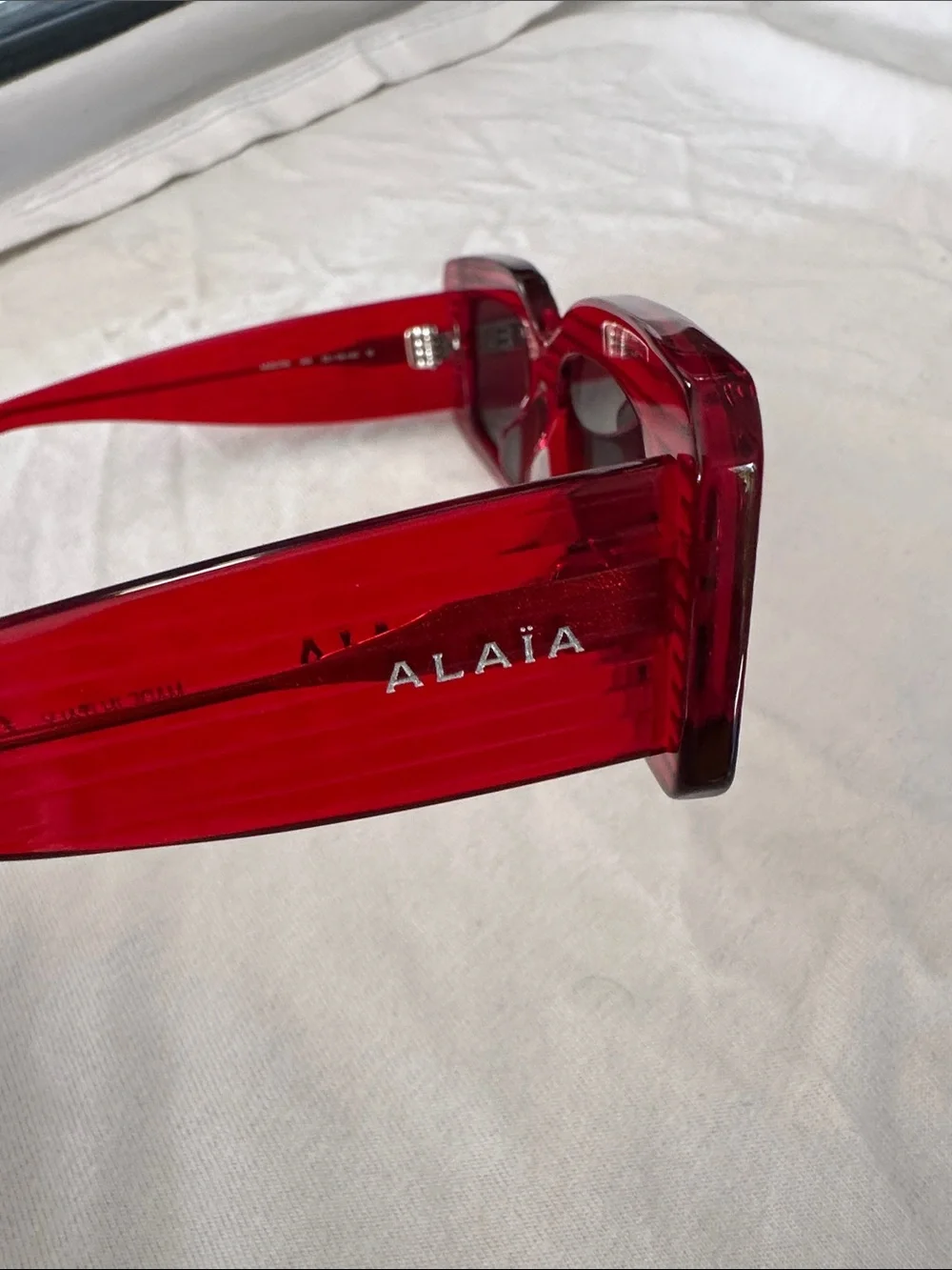 Alaïa Red Rectangular Women's Sunglasses new in box